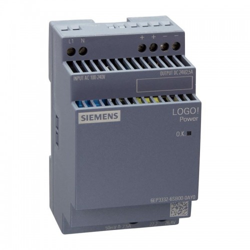 Stabilisierte Spannungsversorgung Siemens LOGO! STROM 24V/2,5A 6EP33326SB000AY0 Stabilisierte Spannungsversorgung Siemens LOGO! STROM 24V/2,5A 6EP33326SB000AY0
