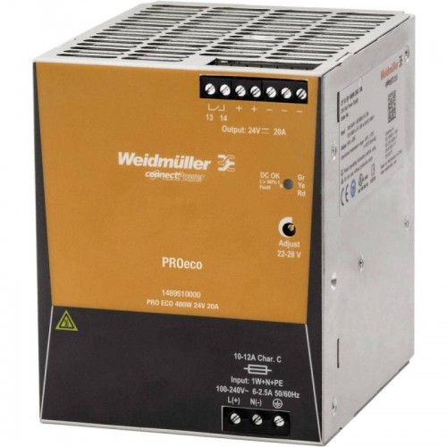 Weidmüller Schaltnetzteil PRO ECO 480W 24V 1469510000 Weidmüller Schaltnetzteil PRO ECO 480W 24V 1469510000