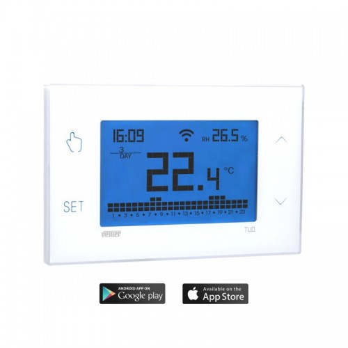 Vemer Wi-Fi Touch Screen Uhrenthermostaste TUO für den Einbau VE772000 Vemer Wi-Fi Touch Screen Uhrenthermostaste TUO für den Einbau VE772000