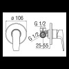 Nobili NOBI 1-Weg Einbau-Brausebatterie verchromt NB84108CR