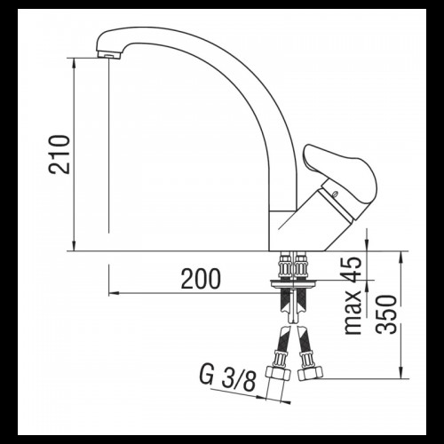 Nobili Confort Chrom-Spültischbatterie HE24113CR