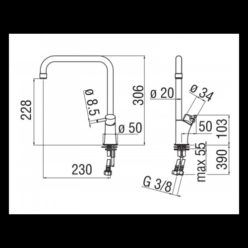 Schwenkbare Küchenarmatur Nobili chrom CU92813CR Schwenkbare Küchenarmatur Nobili chrom CU92813CR