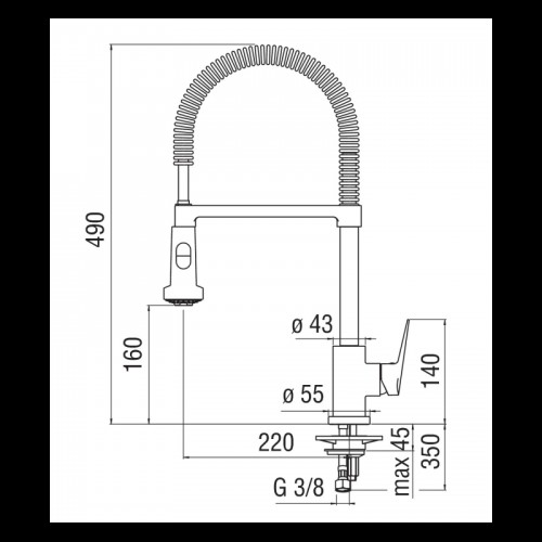 Nobili Blues Verchromte schwenkbare Küchenarmatur BS101300/3CR Nobili Blues Verchromte schwenkbare Küchenarmatur BS101300/3CR