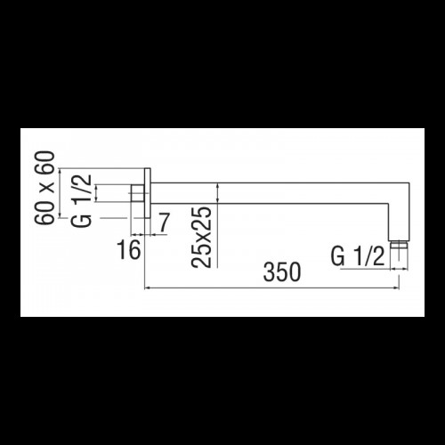 Nobili Wand-Duscharm Chrom Quadra AD138/24CR Nobili Wand-Duscharm Chrom Quadra AD138/24CR