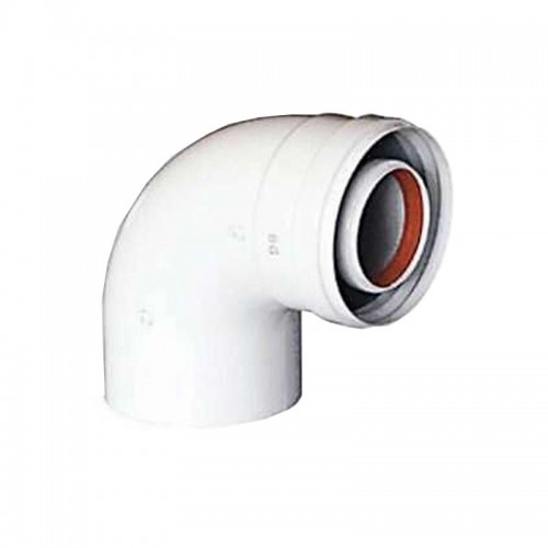 Koaxiale 90°-Kurve für Rauchgasabzugs-Warmwasserbereiter Baxi 60/1000 KHG71410151