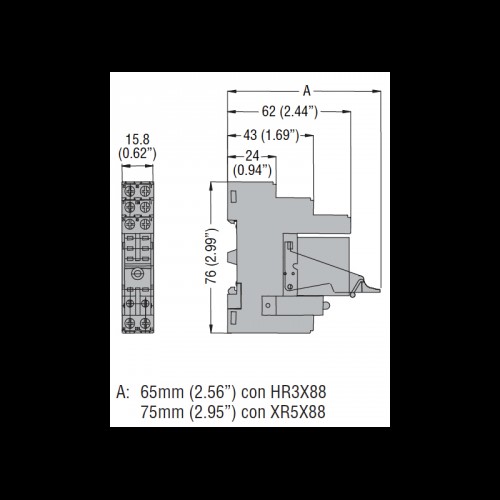 Lovato Sockel für Mini-Relais der Serie HR30/HR50 HR5XS21 Lovato Sockel für Mini-Relais der Serie HR30/HR50 HR5XS21