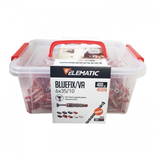 Spuckschale mit 400 BLUEFIX/VA 6x35 Dübeln mit SDS 6" Bohrer 565543 Spuckschale mit 400 BLUEFIX/VA 6x35 Dübeln mit SDS 6" Bohrer 565543