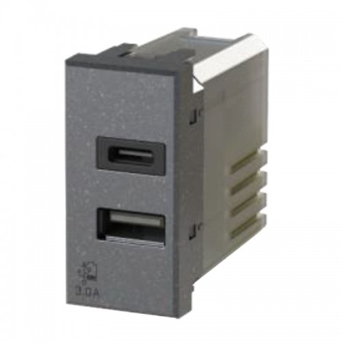 4Box USB-Steckdose 3.0A für Bticino Axolute Serie anthrazit 4B.HS.USB.30 4Box USB-Steckdose 3.0A für Bticino Axolute Serie anthrazit 4B.HS.USB.30