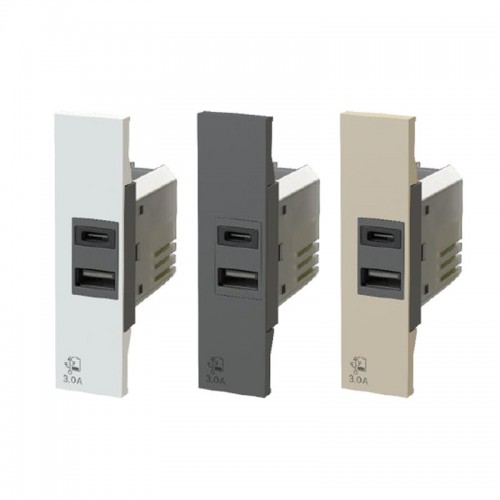4Box 3.0A USB-Steckdose für Bticino Living Now Serie 4B.K.USB.30 4Box 3.0A USB-Steckdose für Bticino Living Now Serie 4B.K.USB.30