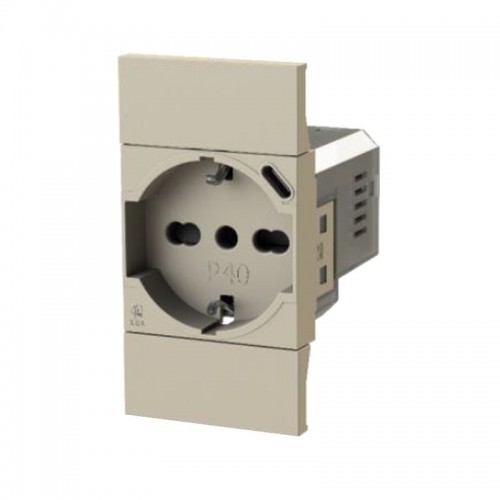 Bticino Living Now Zweipolige und Schuko-Steckdose mit USB 3.0A 4B.KM.P40.USB Bticino Living Now Zweipolige und Schuko-Steckdose mit USB 3.0A 4B.KM.P40.USB