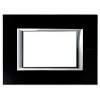 Bticino Axolute Platte 3 Module Glas Schwarz Nacht HA4803VNN Bticino Axolute Platte 3 Module Glas Schwarz Nacht HA4803VNN