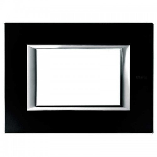 Bticino Axolute Platte 3 Module Glas Schwarz Nacht HA4803VNN Bticino Axolute Platte 3 Module Glas Schwarz Nacht HA4803VNN