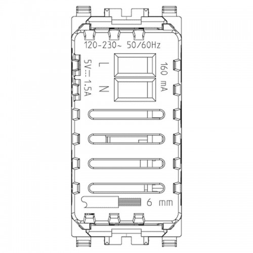 Vimar Eikon 5V1,5A USB-Stecker weiß 20292. Vimar Eikon 5V1,5A USB-Stecker weiß 20292.