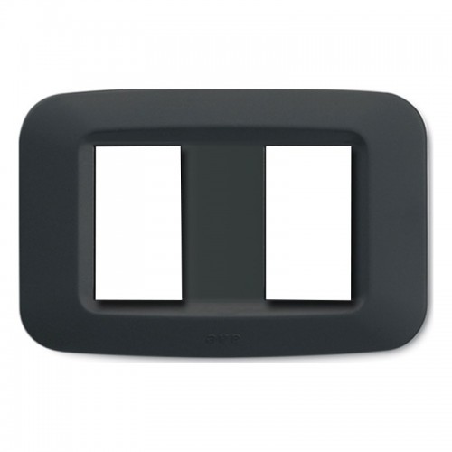 Abdeckrahmen Ave in technopolymer Yes 45 2 Module, grau-noir-45PY002GN Abdeckrahmen Ave in technopolymer Yes 45 2 Module, grau-noir-45PY002GN