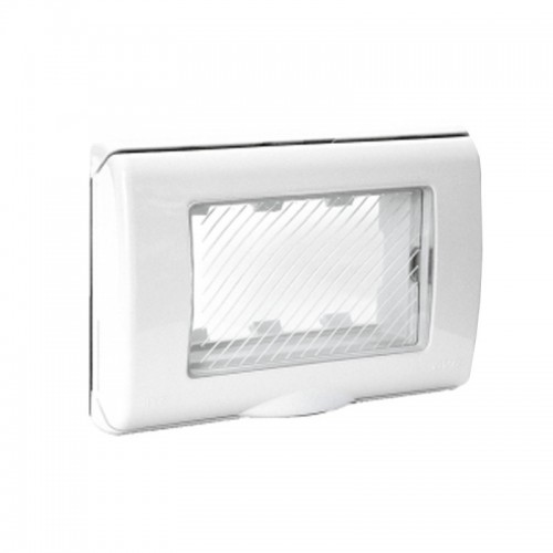 Backblech mit wasserdichtem gehäuse für Serie Ave Theorie 45 mit deckel IP55 3 Module, Weiß 45SP43BN Backblech mit wasserdichtem gehäuse für Serie Ave Theorie 45 mit deckel IP55 3 Module, Weiß 45SP43BN