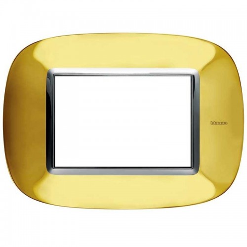 Bticino Axolute Platte 3 Module Gold glänzend HB4803OR Bticino Axolute Platte 3 Module Gold glänzend HB4803OR