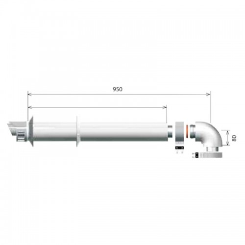 Ariston Kit für koaxialer Abfluss 1000 60/100 3318073 Ariston Kit für koaxialer Abfluss 1000 60/100 3318073