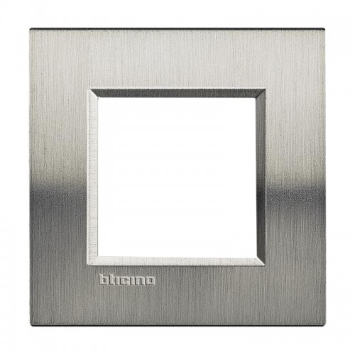 Bticino Livinglight Abdeckrahmen 2 quadratische Module gebürsteter Stahl LNA4802ACS Bticino Livinglight Abdeckrahmen 2 quadratische Module gebürsteter Stahl LNA4802ACS