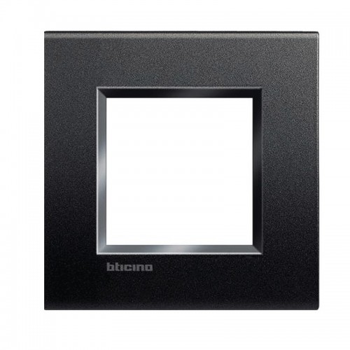 Bticino Livinglight Abdeckrahmen 2 quadratische Module anthrazitgrau LNA4802AR Bticino Livinglight Abdeckrahmen 2 quadratische Module anthrazitgrau LNA4802AR
