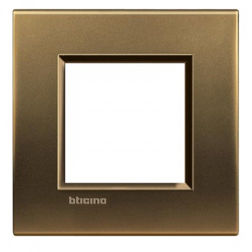 Bticino Livinglight Abdeckrahmen 2 quadratische Module Bronze poliert LNA4802BZ Bticino Livinglight Abdeckrahmen 2 quadratische Module Bronze poliert LNA4802BZ