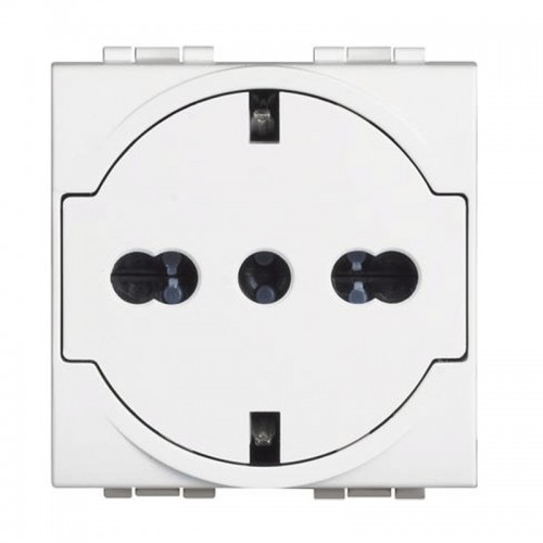 Bticino LivingLight FLAT Schuko-Steckdose mit Schutzart weiß 10/16A N4140/16F Bticino LivingLight FLAT Schuko-Steckdose mit Schutzart weiß 10/16A N4140/16F