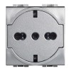Bticino Wohnleuchte FLAT Schuko-Steckdose mit Technischem Schutz 10/16A NT4140/16F Bticino Wohnleuchte FLAT Schuko-Steckdose mit Technischem Schutz 10/16A NT4140/16F