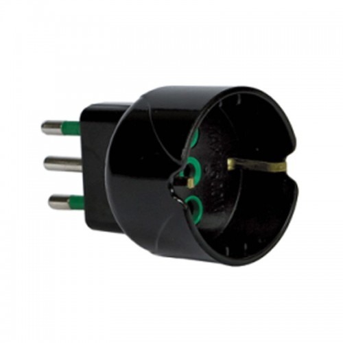 Fanton 2P+T 10A Adapter mit 10A schuko schwarz 82601-E Fanton 2P+T 10A Adapter mit 10A schuko schwarz 82601-E