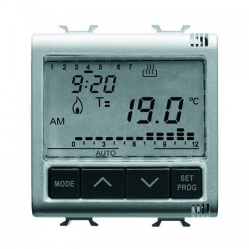Gewiss Chorus Relais-Zeitthermostat für Unterputzmontage Titanium GW14703 Gewiss Chorus Relais-Zeitthermostat für Unterputzmontage Titanium GW14703