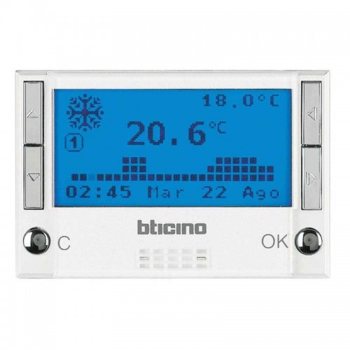 Bticino Axolute Programmierbarer Thermostat Weiß HD4451 Bticino Axolute Programmierbarer Thermostat Weiß HD4451