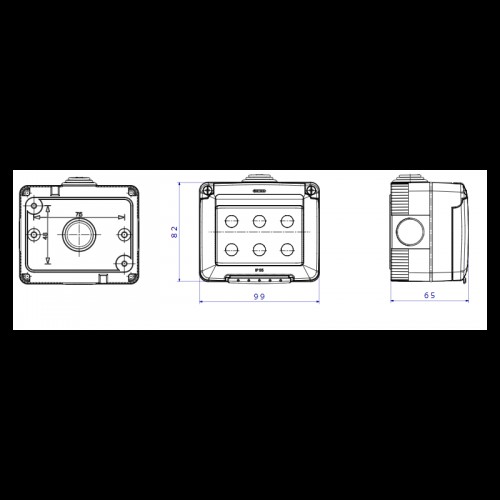 Gewiss-Gehäuse für System-Horizontalgeräte 3-fach wasserdicht IP55 Gewiss-Gehäuse für System-Horizontalgeräte 3-fach wasserdicht IP55