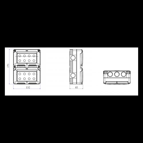 Gewiss-Gehäuse für System vertikal wasserdicht 8 Plätze Modul 4x2 IP55 Gewiss-Gehäuse für System vertikal wasserdicht 8 Plätze Modul 4x2 IP55