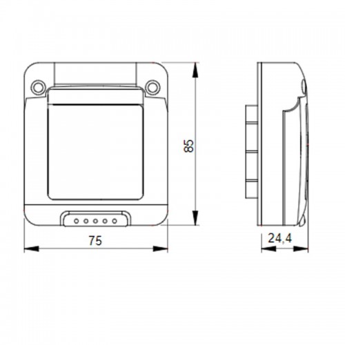 Gewiss combi in wasserdichter Abdeckung 2 Plätze System IP55 Gewiss combi in wasserdichter Abdeckung 2 Plätze System IP55
