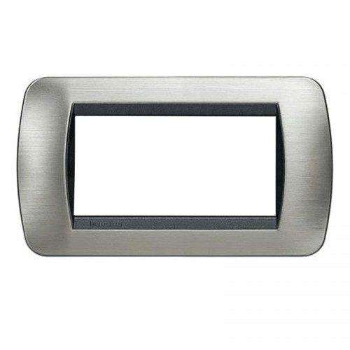 Bticino Living International Abdeckrahmen 4 Module gebürsteter Stahl L4804ACS