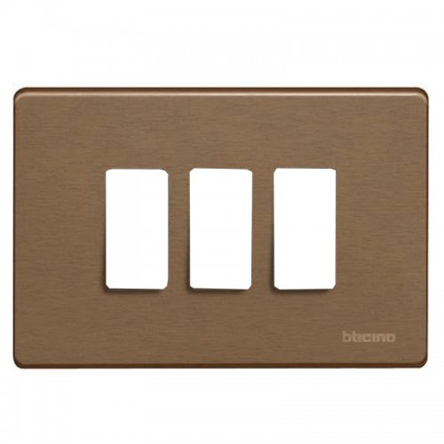 Bticino Magic Abdeckrahmen für Schalter 3 Module Bronze TIC503/3/BR Bticino Magic Abdeckrahmen für Schalter 3 Module Bronze TIC503/3/BR