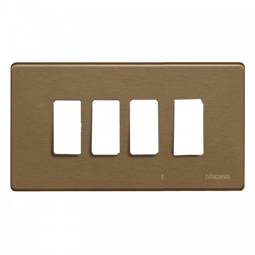 Bticino Magic Abdeckrahmen für Schalter 4 Module Bronze TIC504/4/BR Bticino Magic Abdeckrahmen für Schalter 4 Module Bronze TIC504/4/BR