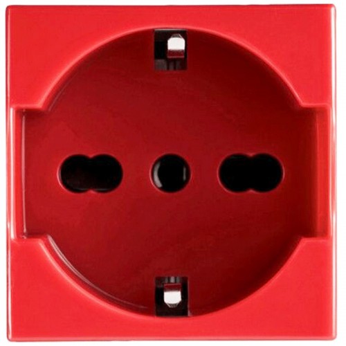 Bocchiotti bivalente Schuko-Steckdose 2P+E 10/16A 250V rot 02811 Bocchiotti bivalente Schuko-Steckdose 2P+E 10/16A 250V rot 02811