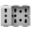 Universal Bipass und Schuko Steckdose 10/16A 3 Module Side 4Box Unica für Bticino Matix 4B.AM.H21.XL Universal Bipass und Schuko Steckdose 10/16A 3 Module Side 4Box Unica für Bticino Matix 4B.AM.H21.XL