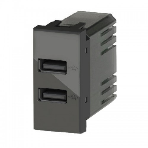 4Box Doppel USB-Steckdose 2,4A für Bticino Livinglight anthrazit 4B.L.USB.24 4Box Doppel USB-Steckdose 2,4A für Bticino Livinglight anthrazit 4B.L.USB.24