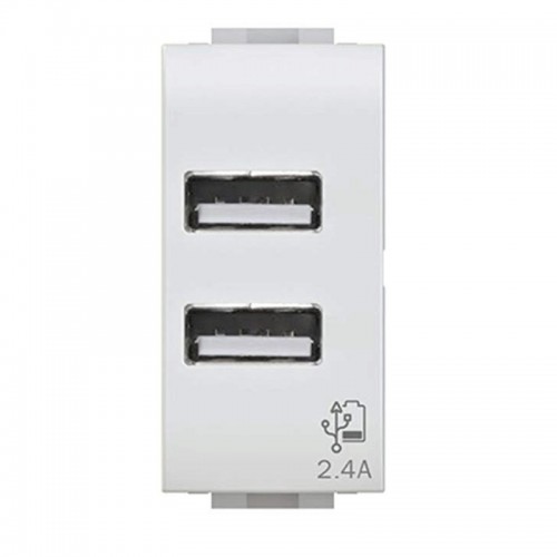 4Box Doppel-USB-Steckdose 2,4A für Bticino Livinglight weiß 4B.N.USB.24 4Box Doppel-USB-Steckdose 2,4A für Bticino Livinglight weiß 4B.N.USB.24