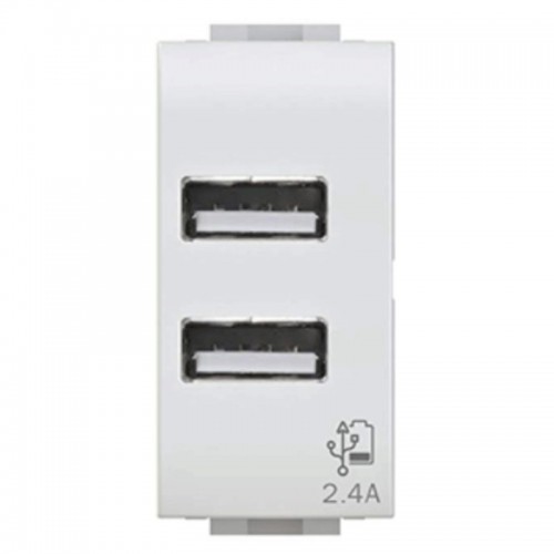 Doppel USB-Steckdose 4Box 2,4A für Vimar Plana weiß 4B.V14.USB.24 Doppel USB-Steckdose 4Box 2,4A für Vimar Plana weiß 4B.V14.USB.24