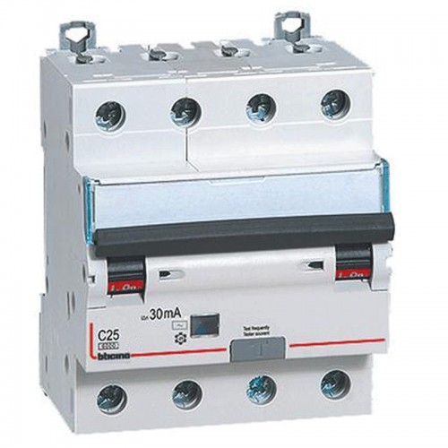 Bticino 4P 25A 30mA AC differentieller thermomagnetischer Schutzschalter 6kA 4 Module GN8843AC25 Bticino 4P 25A 30mA AC differentieller thermomagnetischer Schutzschalter 6kA 4 Module GN8843AC25