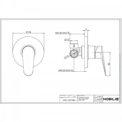 Nobili HOF Unterputz-Brausebatterie Chrom HF122108CR Nobili HOF Unterputz-Brausebatterie Chrom HF122108CR