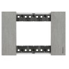 Bticino Living Now Platte, 3 Module, Farbe: Stahl KA4803ZG Bticino Living Now Platte, 3 Module, Farbe: Stahl KA4803ZG