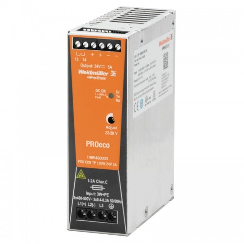 Weidmuller PRO ECO Schaltnetzteil 120W 24VDC 5A 1469480000 Weidmuller PRO ECO Schaltnetzteil 120W 24VDC 5A 1469480000