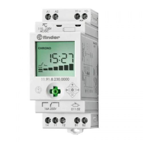 Finder Dämmerungsschalter mit Uhr DIN 2 Module 11.91.8.230 Finder Dämmerungsschalter mit Uhr DIN 2 Module 11.91.8.230
