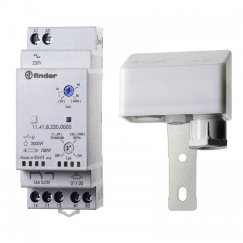 Finder fotoelektrische Lichtsteuerung DIN 2 Module 230V 11.41.8.230 Finder fotoelektrische Lichtsteuerung DIN 2 Module 230V 11.41.8.230