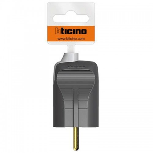 Bticino Schutzkontakt-Stecker 2+E 16A deutsch italienisch anthrazitgrau S2020GE Bticino Schutzkontakt-Stecker 2+E 16A deutsch italienisch anthrazitgrau S2020GE