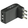 Bticino platzsparender Adapter 3 zweiseitige Steckdosen und 16A Stecker anthrazitgrau S3606GE Bticino platzsparender Adapter 3 zweiseitige Steckdosen und 16A Stecker anthrazitgrau S3606GE