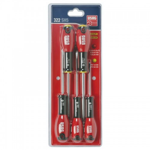 Usag Set mit 5 Schlitzschraubendreher 322 SH5 U03220253 Usag Set mit 5 Schlitzschraubendreher 322 SH5 U03220253