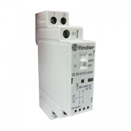 Modulares Schütz Finder 25A 2NO 12VAC/DC 1 Modul 223200124340 Modulares Schütz Finder 25A 2NO 12VAC/DC 1 Modul 223200124340